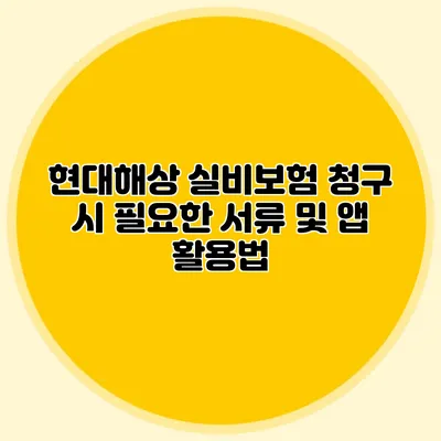 현대해상 실비보험 청구 시 필요한 서류 및 앱 활용법